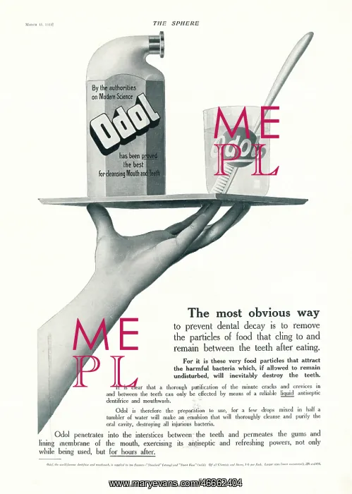 : 1913 UK Magazine Odol Toothpaste Advert : 1913 UK Magazine Odol Toothpaste Advert