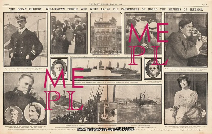 : 1914 Daily Mirror Sinking of the Empress of Ireland : 1914 Daily Mirror Sinking of the Empress of Ireland