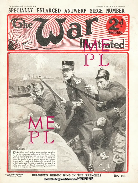 : 1914 War Illustrated King Albert of Belgium : 1914 War Illustrated King Albert of Belgium