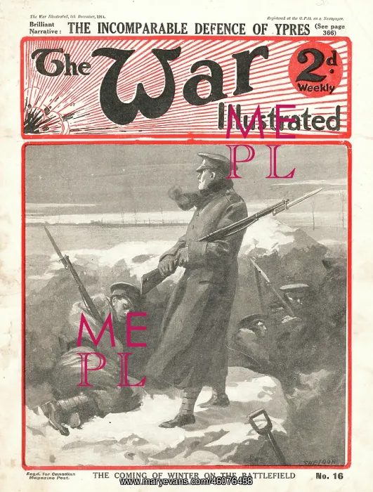 : 1914 War Illustrated Sentry Duty in Winter : 1914 War Illustrated Sentry Duty in Winter