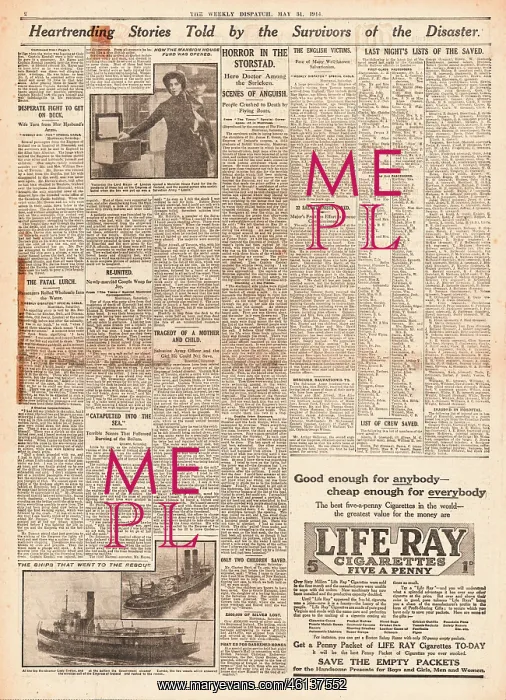 : 1914 Weekly Dispatch Liner Empress of Ireland sinks : 1914 Weekly Dispatch Liner Empress of Ireland sinks