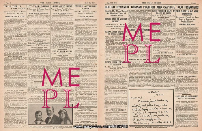 : 1915 Daily Mirror British Army dynamite German positions at : 1915 Daily Mirror British Army dynamite German positions at