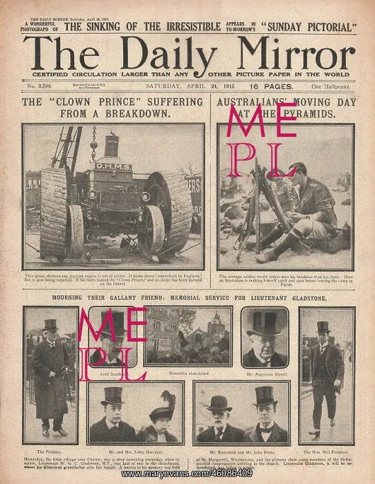 : 1915 Daily Mirror Funeral of William Gladstone : 1915 Daily Mirror Funeral of William Gladstone
