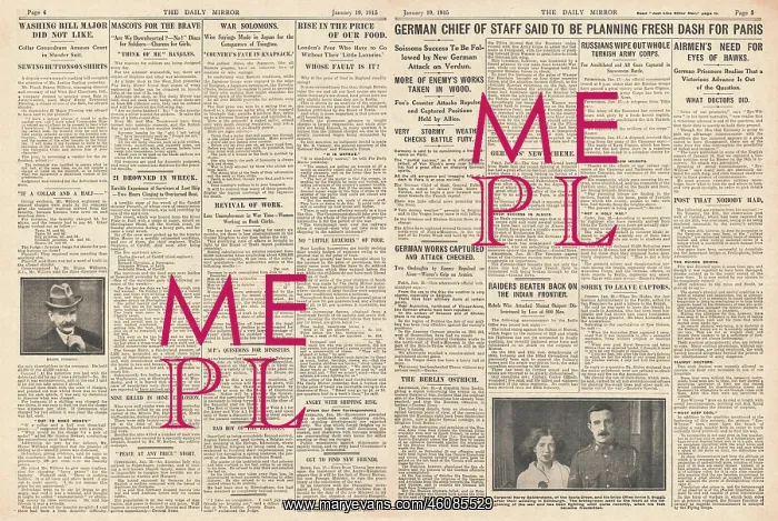 : 1915 Daily Mirror German Army plan offensive on Paris : 1915 Daily Mirror German Army plan offensive on Paris