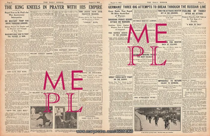 : 1915 Daily Mirror King attends Intercession Service at St. P : 1915 Daily Mirror King attends Intercession Service at St. P