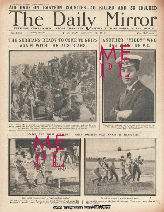 : 1915 Daily Mirror Serbian Troops in Trenches : 1915 Daily Mirror Serbian Troops in Trenches