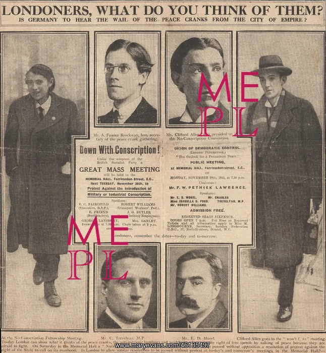 : 1915 Daily Sketch Conscientious Objectors : 1915 Daily Sketch Conscientious Objectors