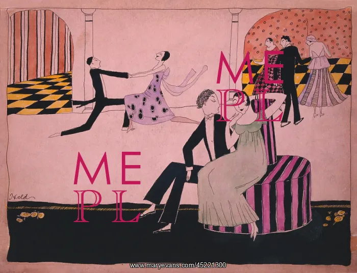 : 1915 John Held cartoon of dancers in evening ? : 1915 John Held cartoon of dancers in evening ?
