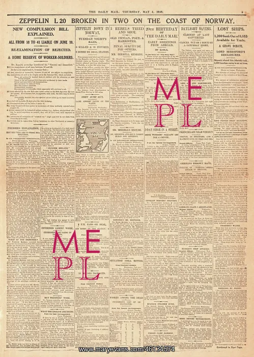: 1916 Daily Mail Augustine Birrell resigns after Easter Upris : 1916 Daily Mail Augustine Birrell resigns after Easter Upris