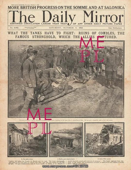 : 1916 Daily Mirror Allies Capture Combles : 1916 Daily Mirror Allies Capture Combles