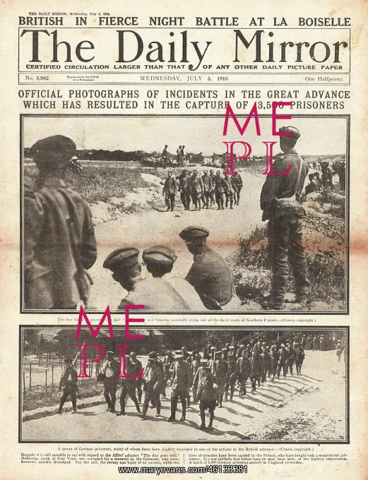 : 1916 Daily Mirror Battle of the Somme : 1916 Daily Mirror Battle of the Somme