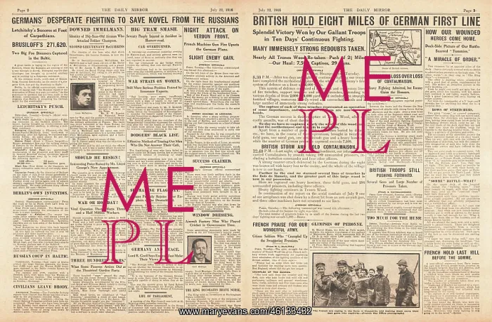 : 1916 Daily Mirror Battle of the Somme : 1916 Daily Mirror Battle of the Somme