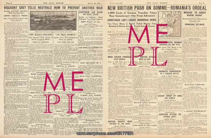 : 1916 Daily Mirror British advance on the Somme : 1916 Daily Mirror British advance on the Somme
