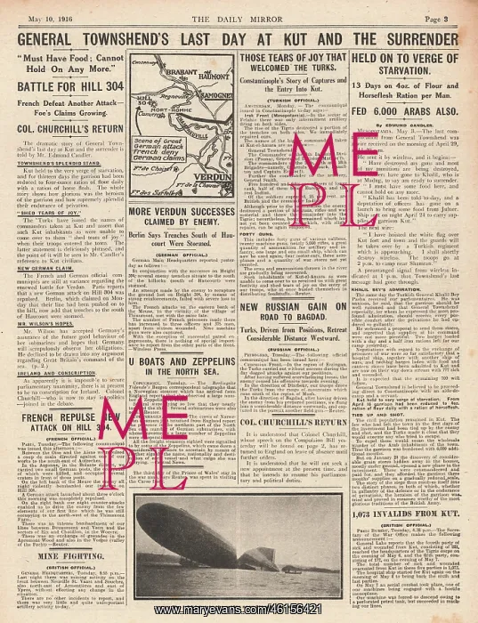 : 1916 Daily Mirror British army surrender in Kut-el-Amara : 1916 Daily Mirror British army surrender in Kut-el-Amara
