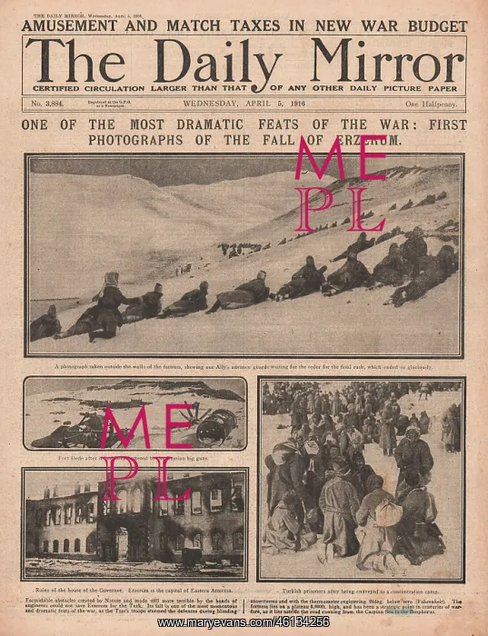 : 1916 Daily Mirror Fall of Erzerum : 1916 Daily Mirror Fall of Erzerum