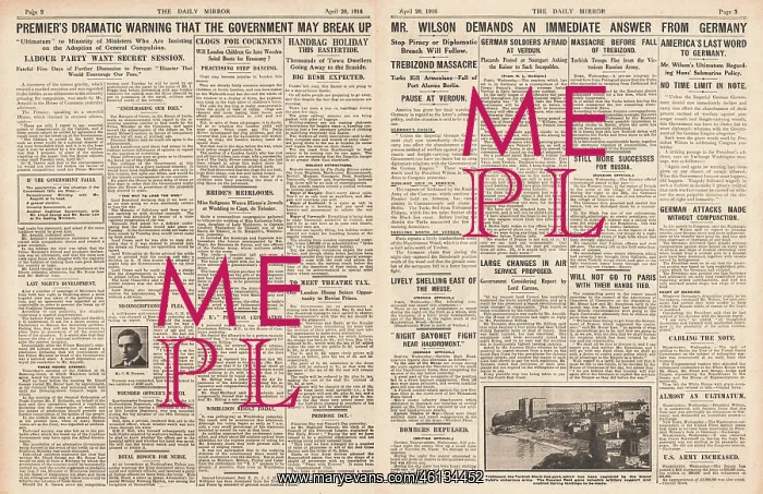 : 1916 Daily Mirror Government crisis on Compulsion Bill : 1916 Daily Mirror Government crisis on Compulsion Bill