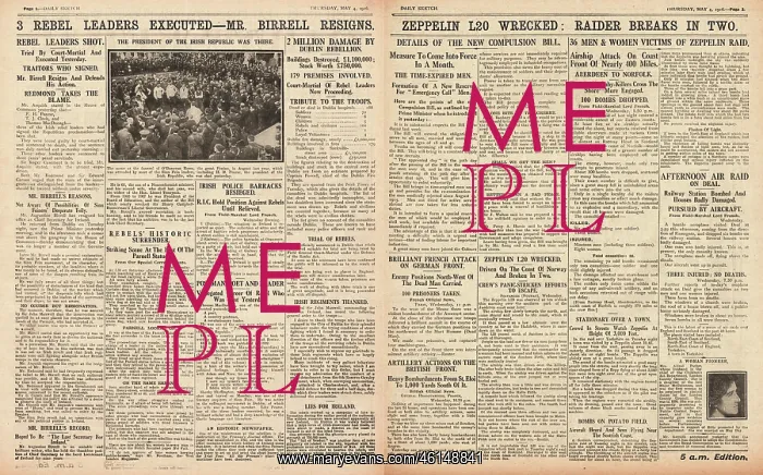 : 1916 Daily Sketch Augustine Birrell resigns after Easter Upr : 1916 Daily Sketch Augustine Birrell resigns after Easter Upr
