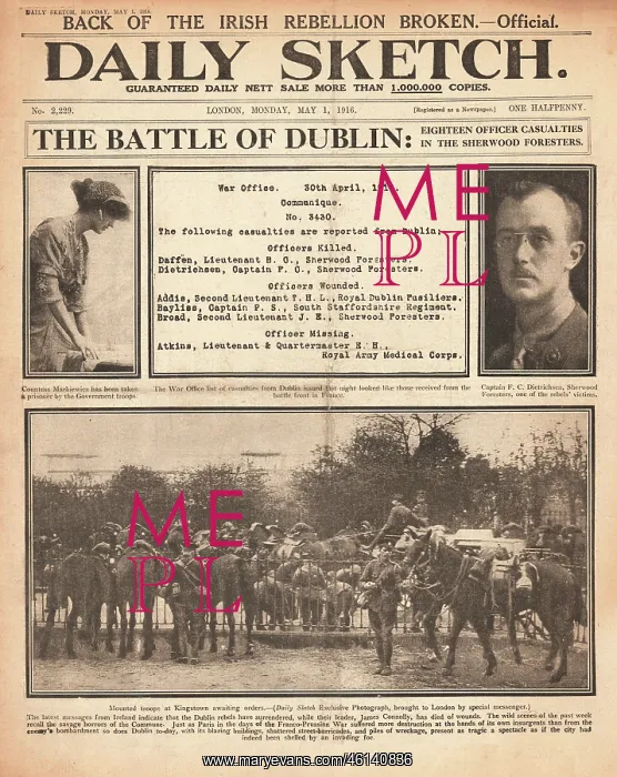 : 1916 Daily Sketch Easter Rising in Dublin : 1916 Daily Sketch Easter Rising in Dublin