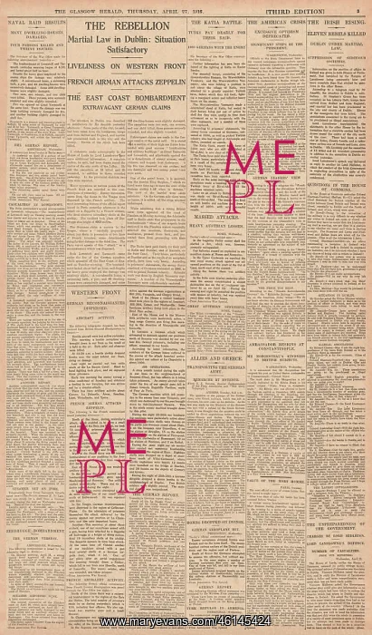 : 1916 The Glasgow Herald Easter Rising in Dublin : 1916 The Glasgow Herald Easter Rising in Dublin