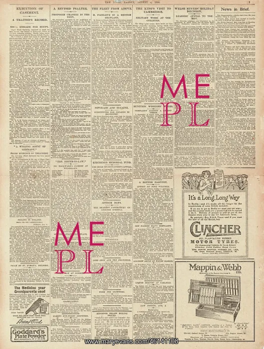 : 1916 The Times page 5 Execution of Roger Casement : 1916 The Times page 5 Execution of Roger Casement
