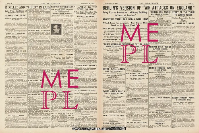 : 1917 Daily Mirror Air Raid on London : 1917 Daily Mirror Air Raid on London