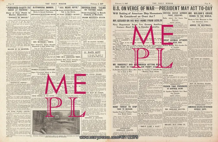 : 1917 Daily Mirror American relations with Germany broken off : 1917 Daily Mirror American relations with Germany broken off