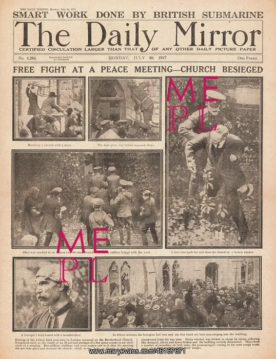 : 1917 Daily Mirror Conscientious Objectors Meeting : 1917 Daily Mirror Conscientious Objectors Meeting