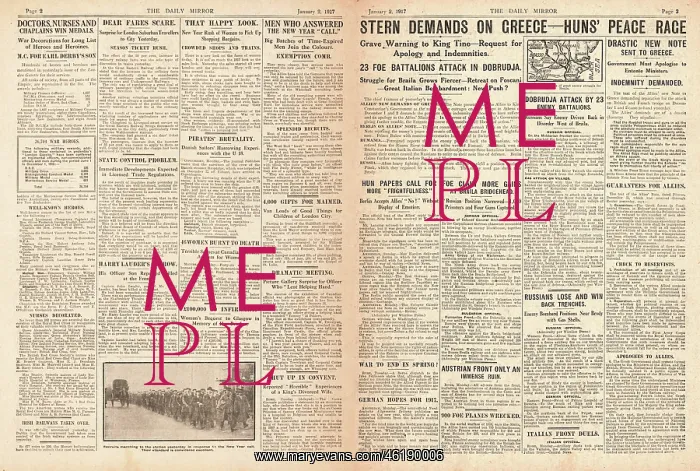 : 1917 Daily Mirror, New Year Call Up : 1917 Daily Mirror, New Year Call Up