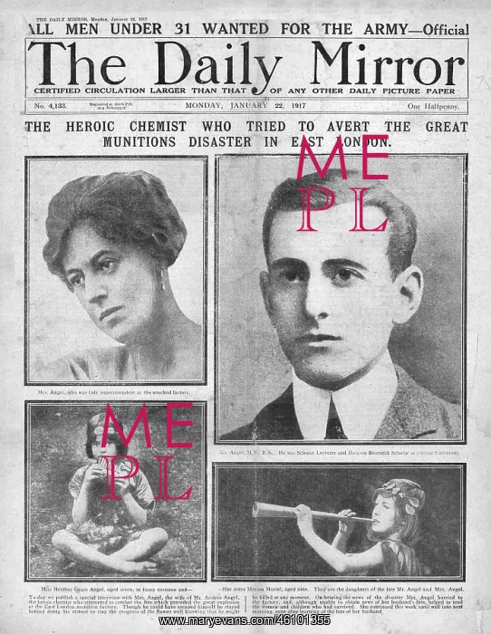 : 1917 Daily Mirror Silvertown Explosion : 1917 Daily Mirror Silvertown Explosion
