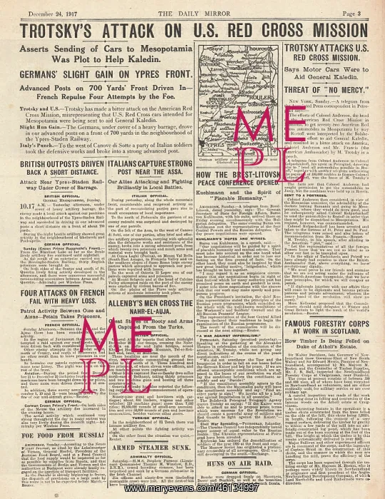 : 1917 Daily Mirror Trotsky attacks Red Cross mission : 1917 Daily Mirror Trotsky attacks Red Cross mission