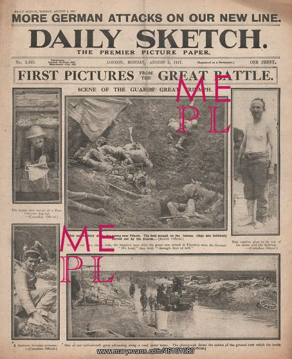 : 1917 Daily Sketch Battle of Passchendaele : 1917 Daily Sketch Battle of Passchendaele