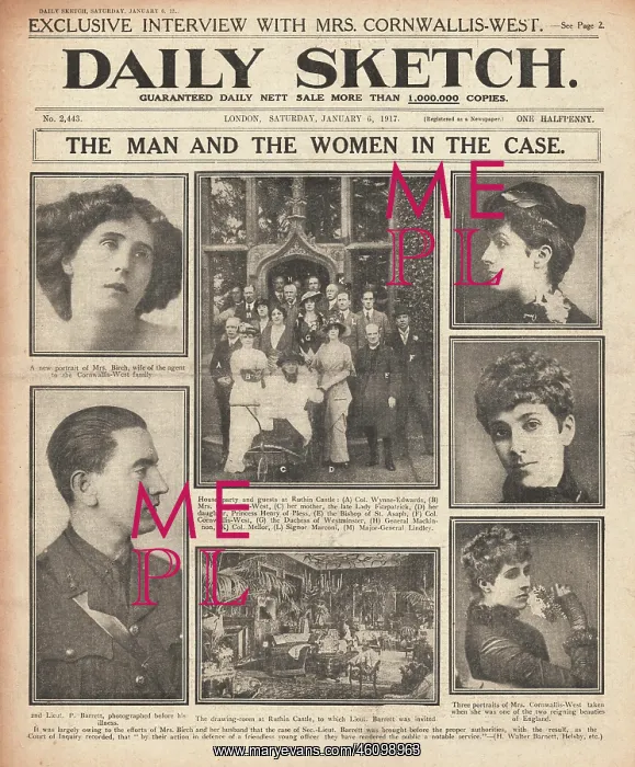 : 1917 Daily Sketch, The Case of Mrs Cornwallis-West : 1917 Daily Sketch, The Case of Mrs Cornwallis-West