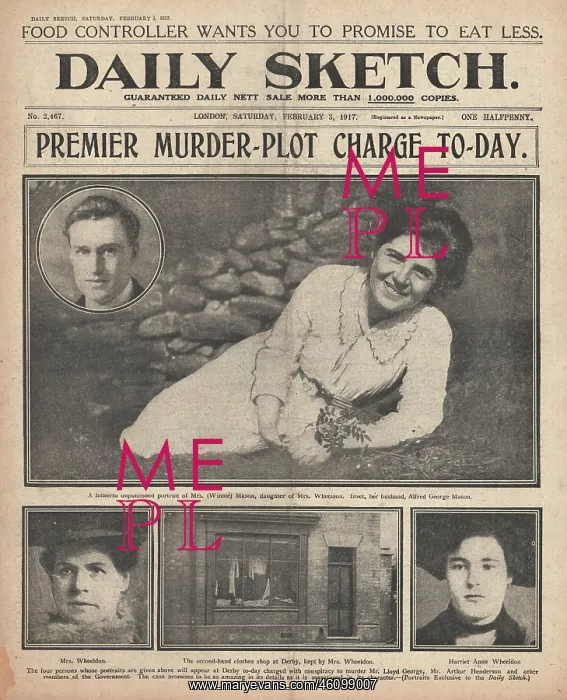 : 1917 Daily Sketch plot to poison Prime Minister : 1917 Daily Sketch plot to poison Prime Minister