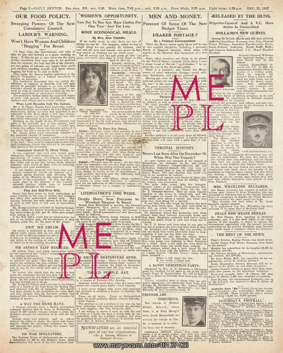 : 1917 Daily Sketch Rations for all : 1917 Daily Sketch Rations for all