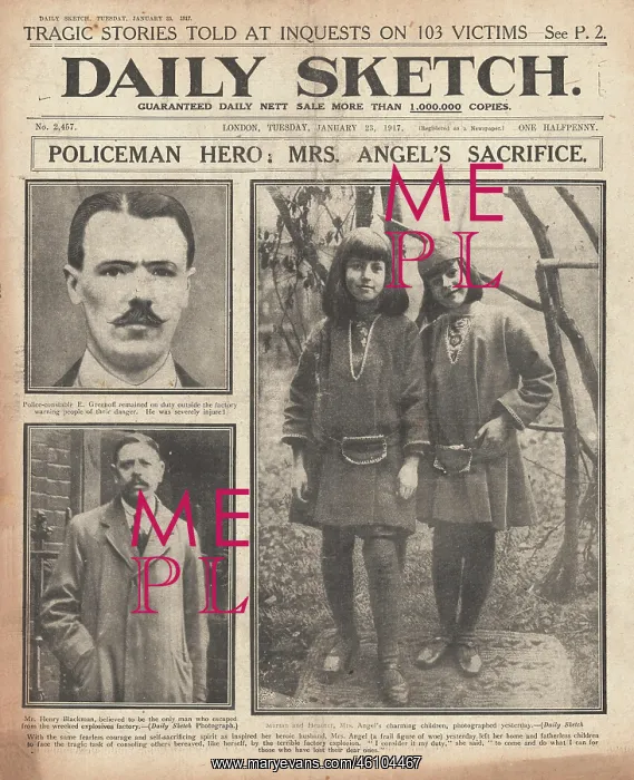 : 1917 Daily Sketch Silvertown Explosion : 1917 Daily Sketch Silvertown Explosion