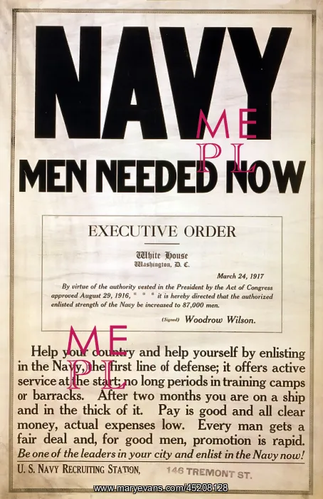 : 1917 recruitment poster for the US Navy. ? : 1917 recruitment poster for the US Navy. ?