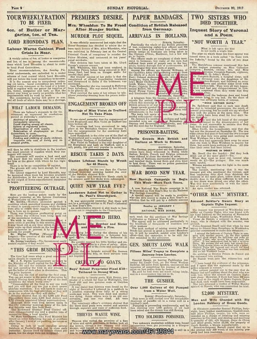 : 1917 Sunday Pictorial Alice Wheeldon released : 1917 Sunday Pictorial Alice Wheeldon released