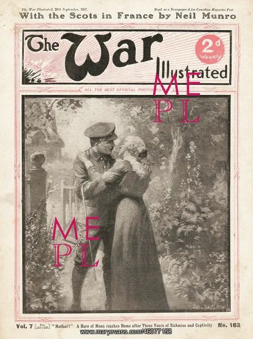 : 1917 War Illustrated Soldier Returns Home : 1917 War Illustrated Soldier Returns Home