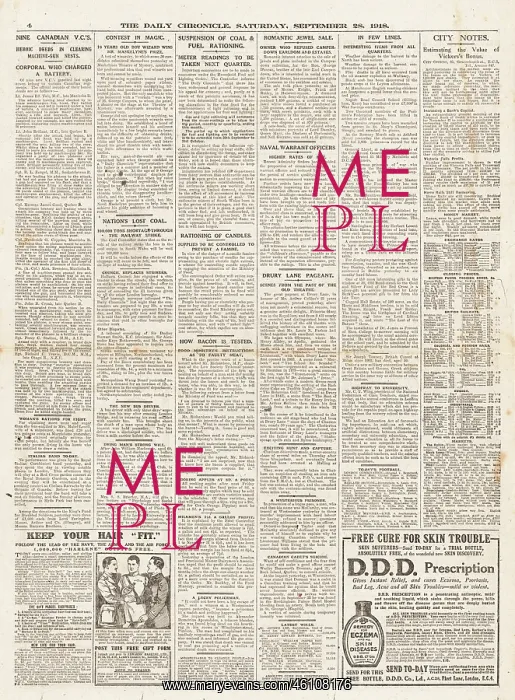 : 1918 Daily Chronicle Nine VCs awarded : 1918 Daily Chronicle Nine VCs awarded