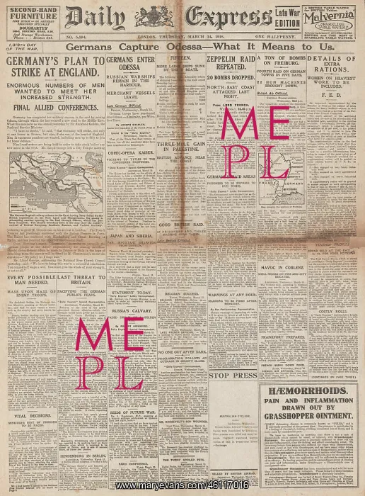 : 1918 Daily Express Germany capture Odessa : 1918 Daily Express Germany capture Odessa