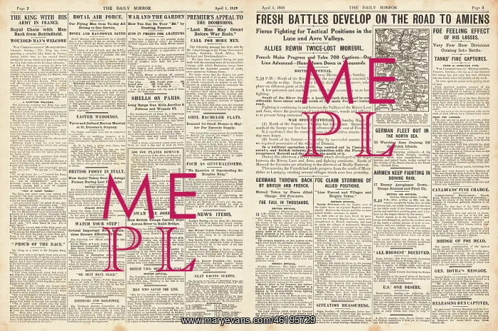 : 1918 Daily Mirror German Spring Offensive : 1918 Daily Mirror German Spring Offensive