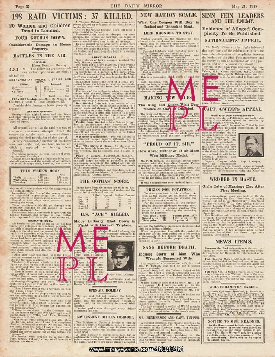 : 1918 Daily Mirror Gotha raid on London : 1918 Daily Mirror Gotha raid on London