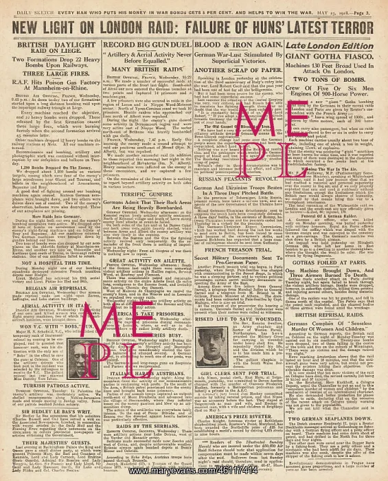 : 1918 Daily Mirror Gotha raid on London : 1918 Daily Mirror Gotha raid on London