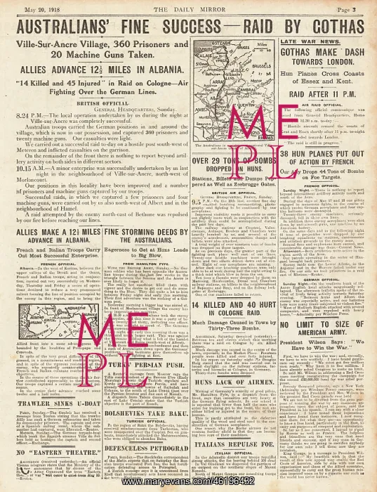 : 1918 Daily Mirror Gotha raid on London : 1918 Daily Mirror Gotha raid on London