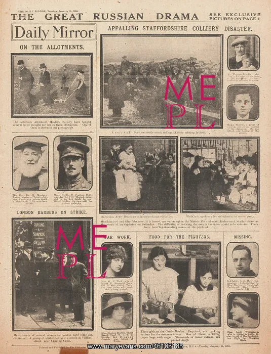 : 1918 Daily Mirror Minnie Pit colliery disaster : 1918 Daily Mirror Minnie Pit colliery disaster