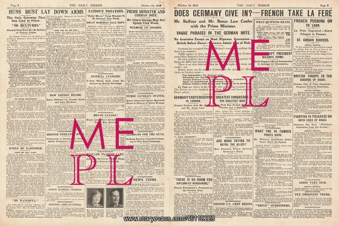 : 1918 Daily Mirror pages 2 and 3 Principles of Peace : 1918 Daily Mirror pages 2 and 3 Principles of Peace
