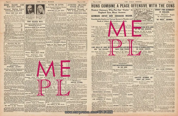 : 1918 Daily Mirror Five VCs awarded : 1918 Daily Mirror Five VCs awarded