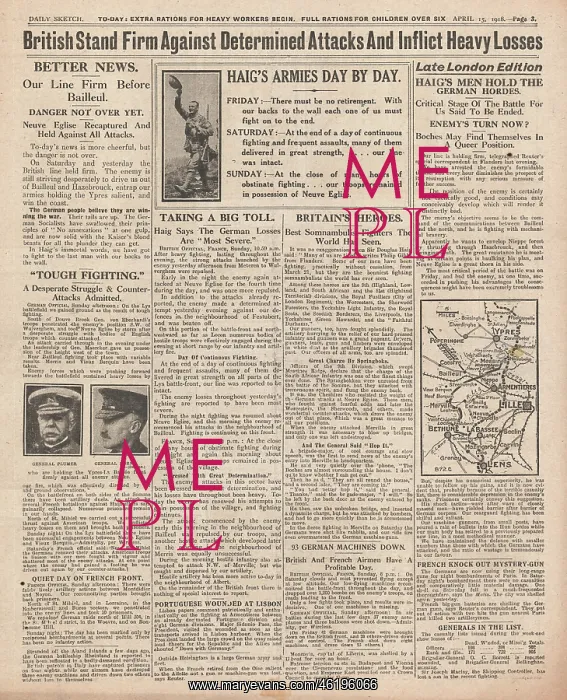 : 1918 Daily Sketch German Spring Offensive : 1918 Daily Sketch German Spring Offensive