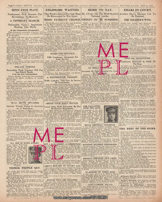 : 1918 Daily Sketch Sinn Fein plot against Britain : 1918 Daily Sketch Sinn Fein plot against Britain