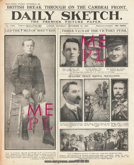 : 1918 Daily Sketch Nine VCs awarded : 1918 Daily Sketch Nine VCs awarded